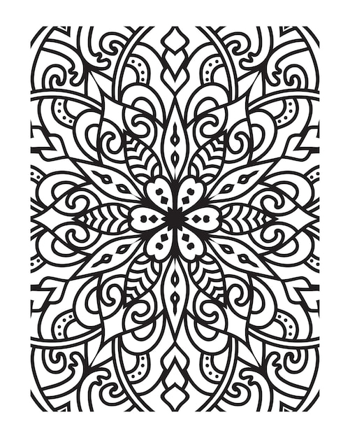 Vector outline mandala design for coloring page