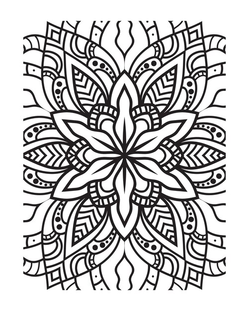 Vector outline mandala design for coloring page