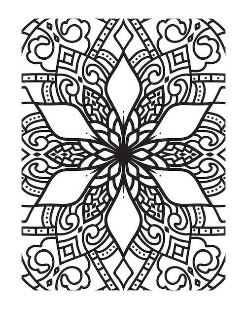 Vector outline mandala design for coloring page