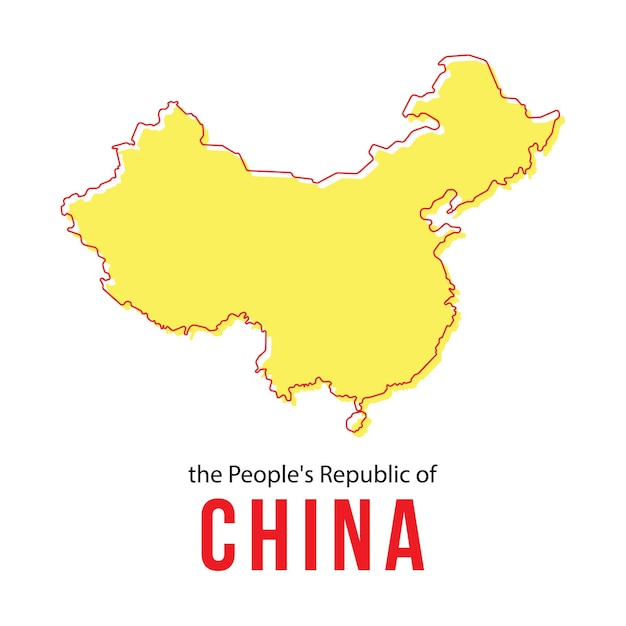 Outline Map of China Vector Design Template