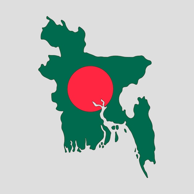 Outline map of the country of Bangladesh. Vector illustration