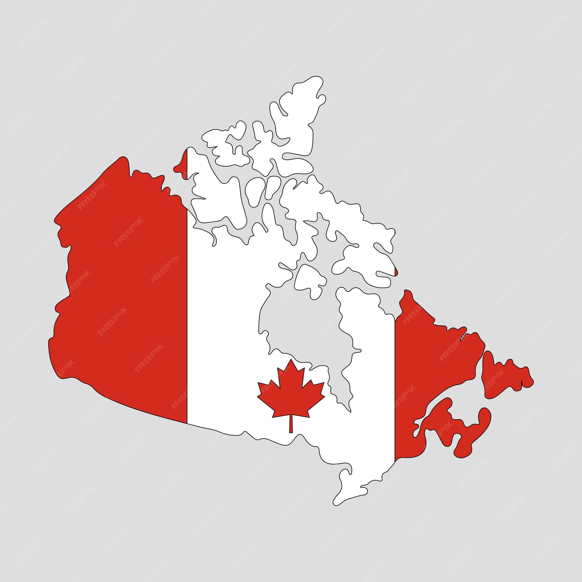 Premium Vector | Outline map of the country of Canada. Vector illustration