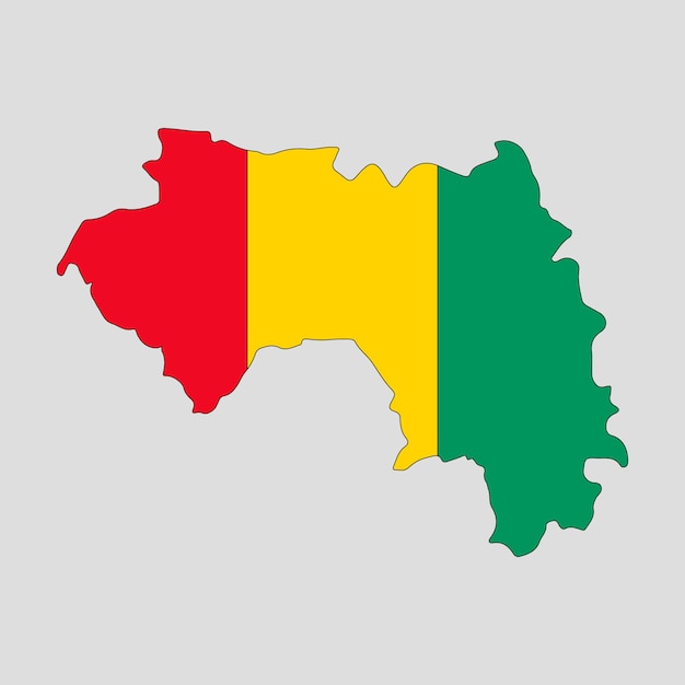 Outline map of the country of Guinea. Vector illustration