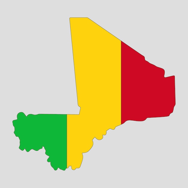 Outline map of the country of mali. vector illustration