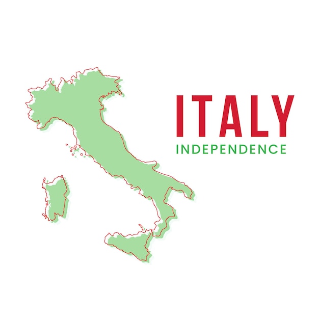 Outline Map of Italy Vector Design Template