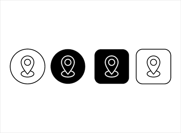 概要地図のシンボルコレクション 位置ピンボタンセット 編集可能なストローク