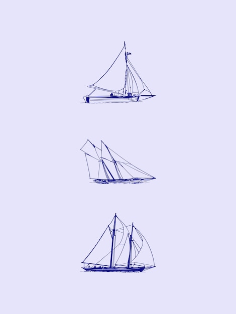 Vector outline marine boat icon design
