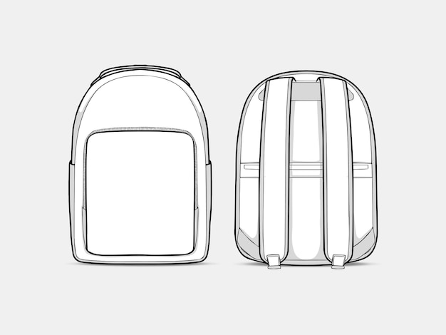 Outline minimalist flap backpack with a back horizontal strap fashion collections