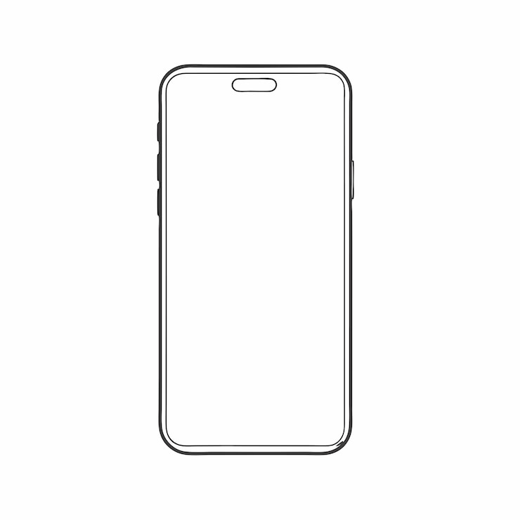 Vector outline mockup sjabloon telefoon geïsoleerde witte achtergrond 27