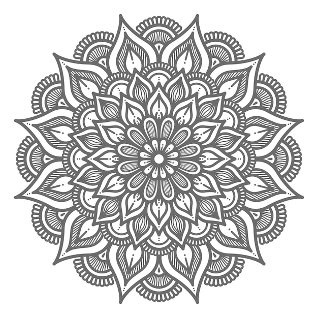 Contorno illustrazione mandala ornamentale per concetto astratto e decorativo