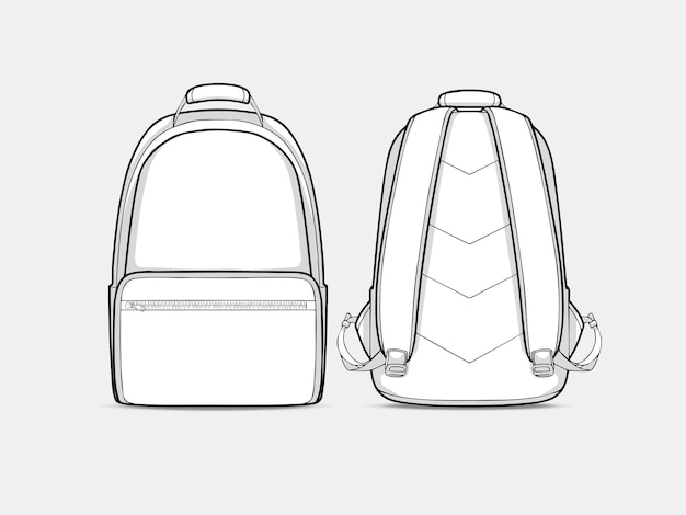 Outline raised backpack with front pocket fashion collections