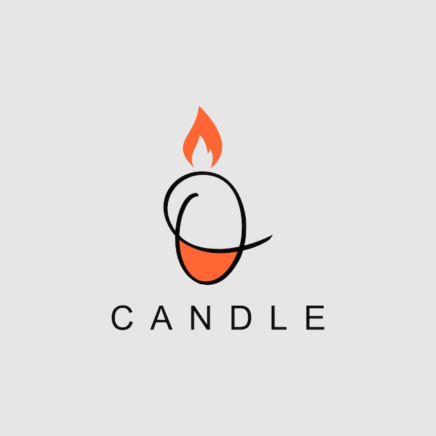 outline ribbon candle logo template