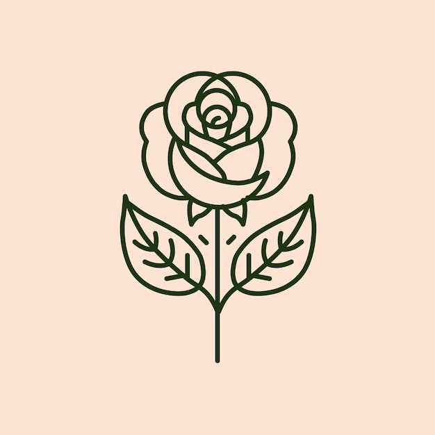 Vector outline rose