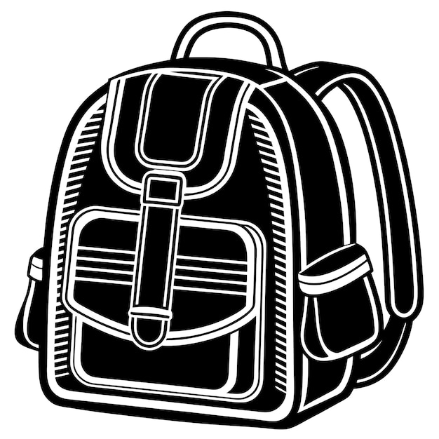 Outline rugzak icoon met bewerkbare streep Schoolbag teken student rugzak school tas Trave