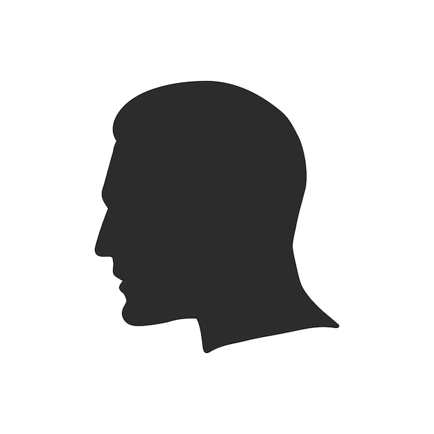 Outline side profile of a human male head. male profile vector sketch illustration