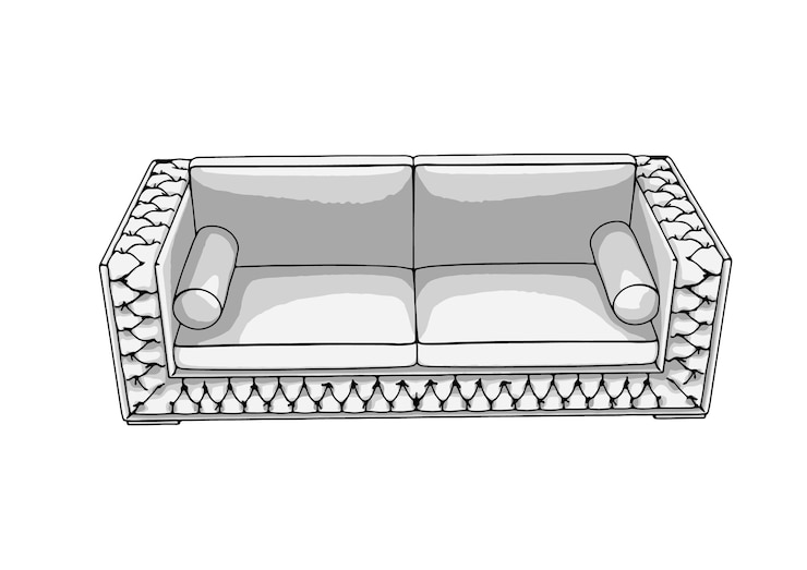 Vector outline sofa white background vector