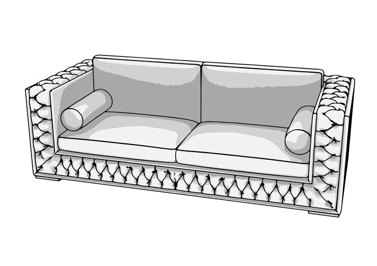 Vector outline sofa white background vector