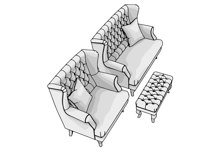 Vector outline sofa white background vector