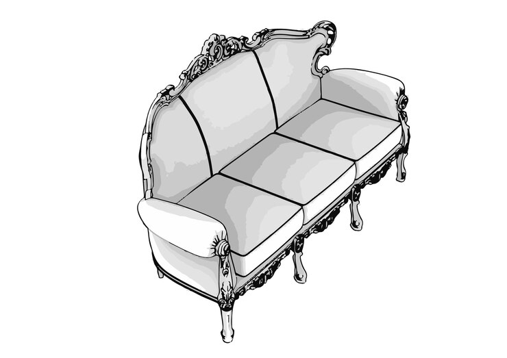 Vector outline sofa white background vector