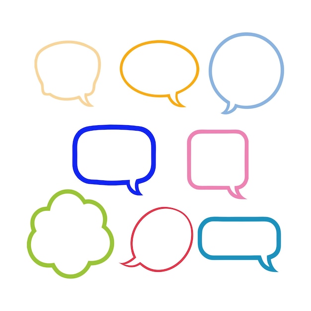 Outline Speech Bubbles en Dialog Boxes Vector Collectie voor veelzijdig gebruik