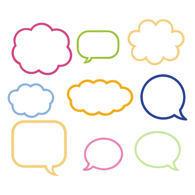 Outline Speech Bubbles en Dialog Boxes Vector Collectie voor veelzijdig gebruik