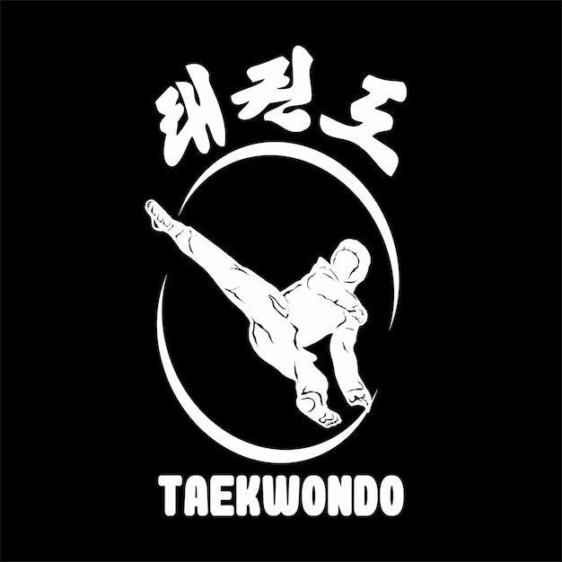 Outline taekwondo fighter icon vector illusration