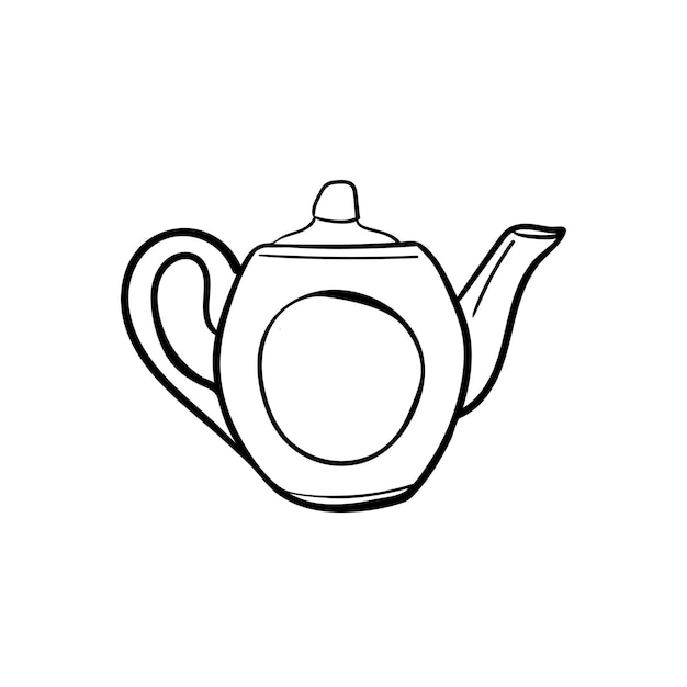 Outline teapot for infuser isolated on white background vector illustration