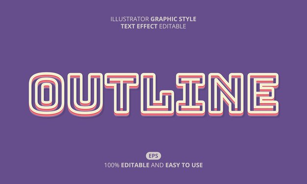 Outline Text Effect, Bold Text Style