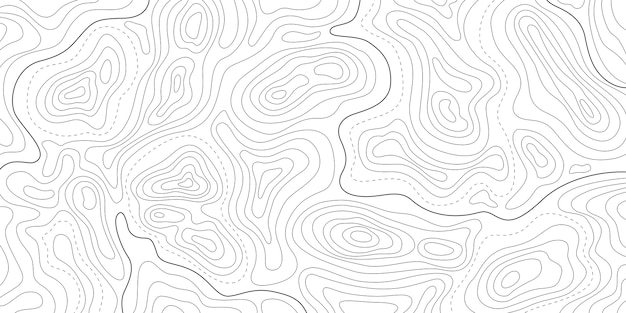 Outline topographic map horizontal composition