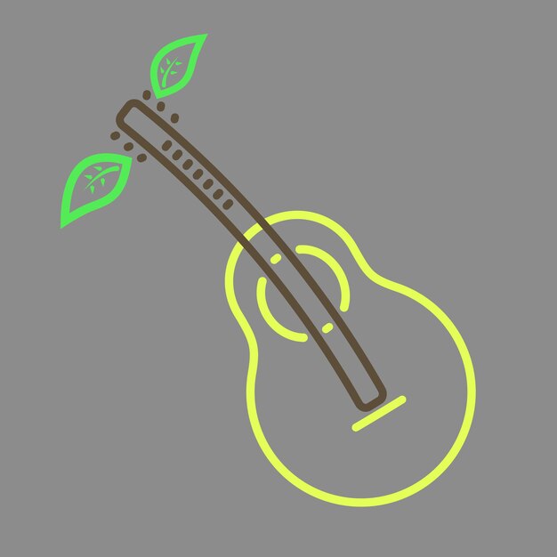 Vector outline vector pear guitar icon