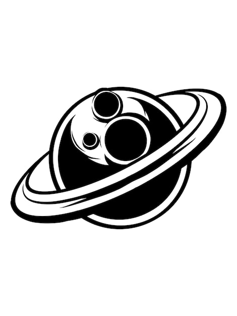 Outline vector planet saturn illustration