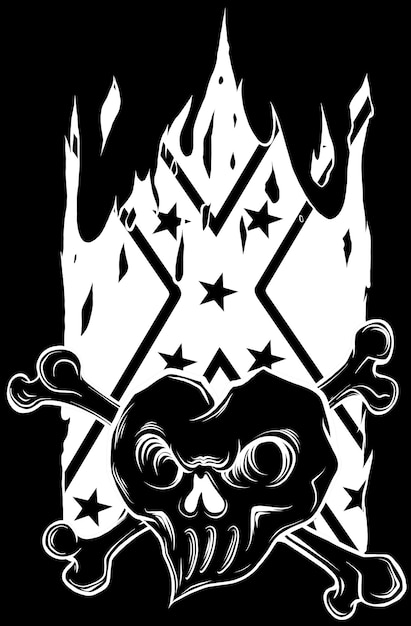 outline vector skull in black