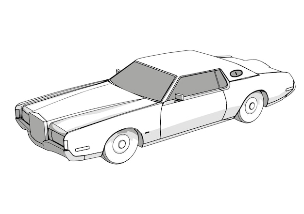 Контур старинного автомобиля на белом фоне вектора