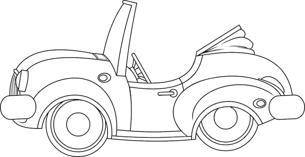 Вектор Изложил мультфильм спортивный автомобиль вектор рисованной иллюстрации, изолированные на прозрачном фоне