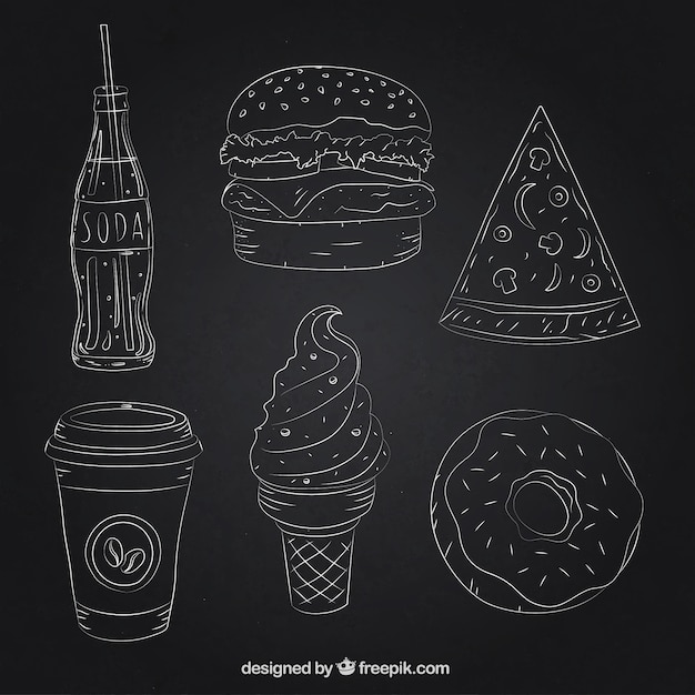 Vector outlined food