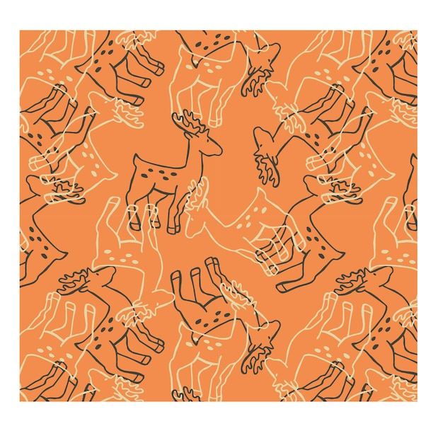 Outlines abstract deer pattern