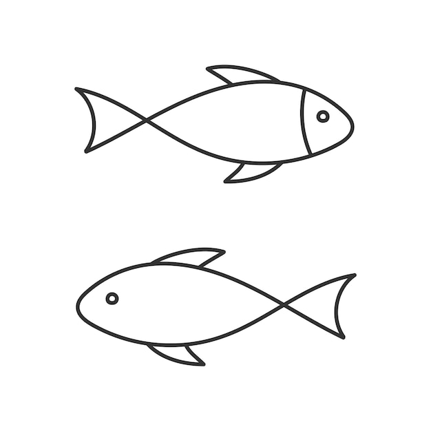Outlines doodle vis icoon vector illustratie