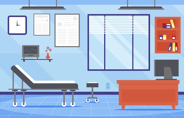 Vector outpatient department hospital scene flat design vector