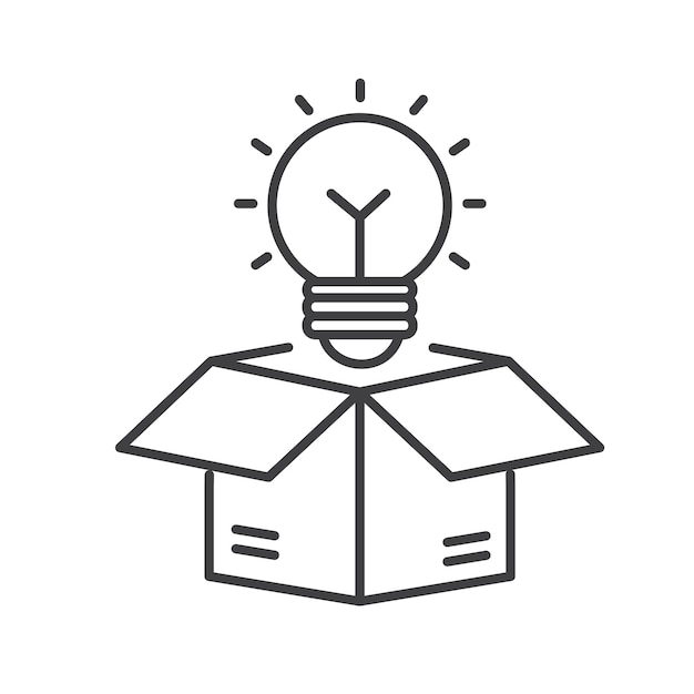 Outside the Box Innovation Vector Icon Design