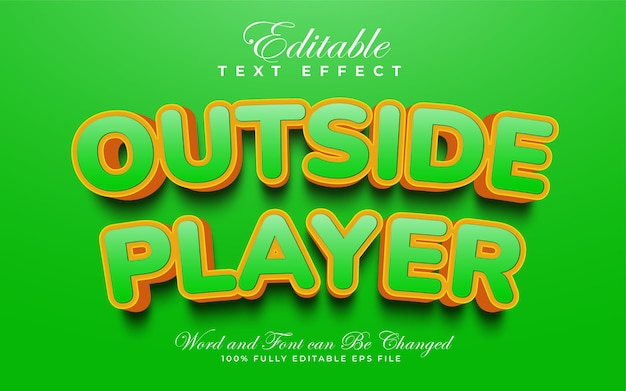 Outside Player 編集可能なテキスト効果を大文字で表示する