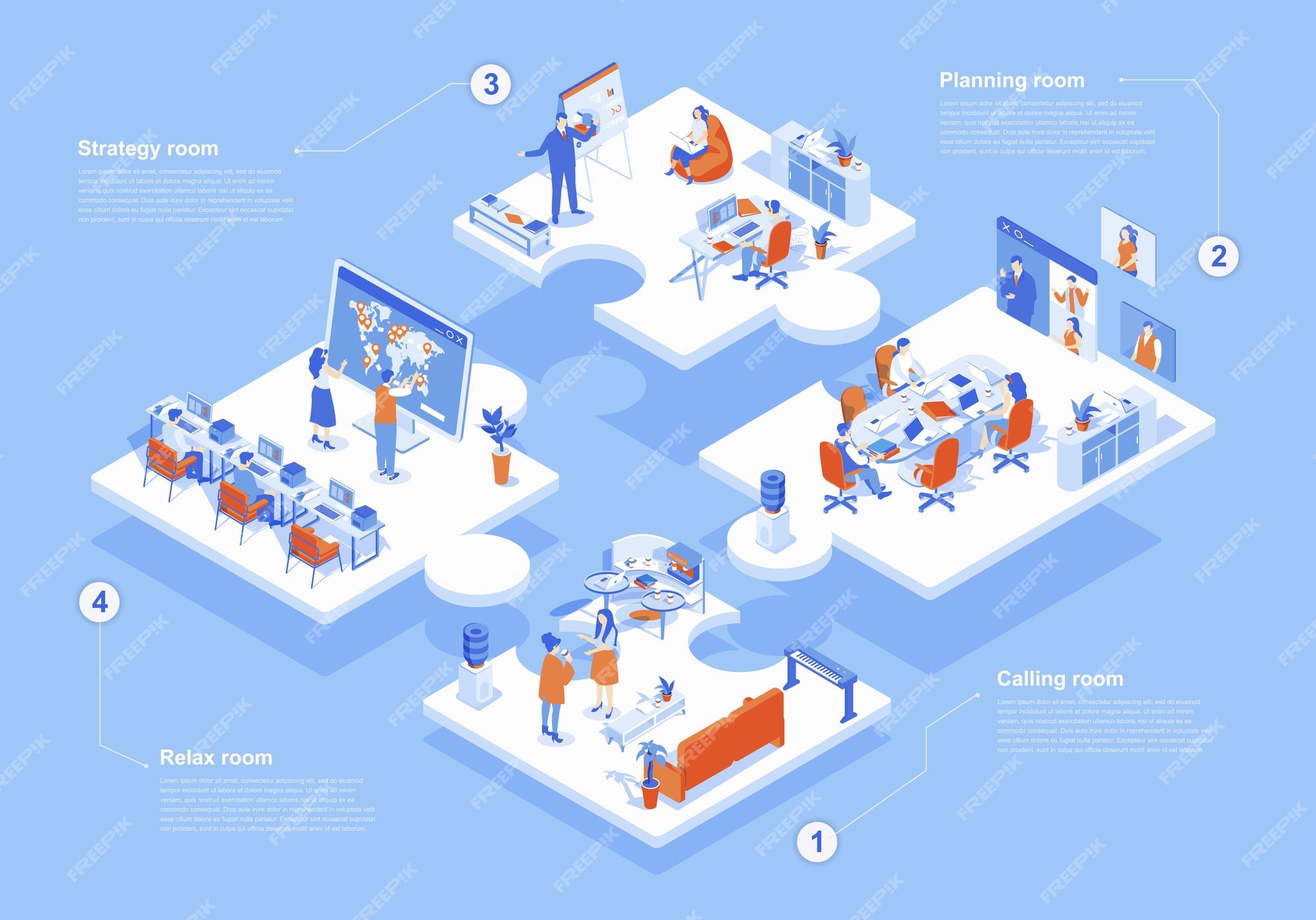 Global tracking system isometric flat Royalty Free Vector