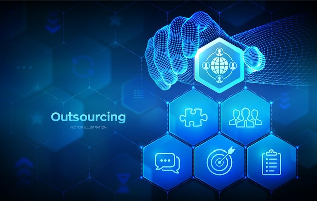 outsourcing and hr social network and global recruitment global recruitment business concept