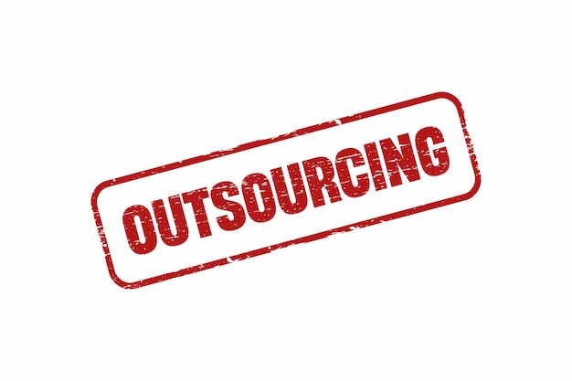 Vettore bollo quadrato del grunge di outsourcing