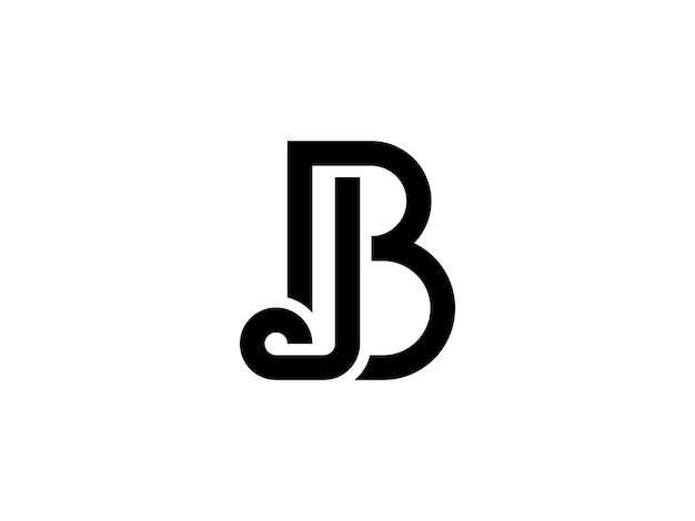 優れた文字JBまたはBJロゴデザイン