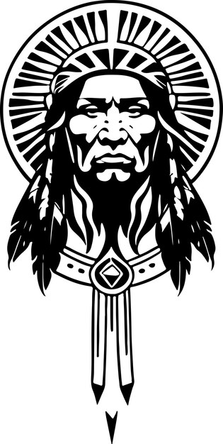 Outstandingly beautiful Native aboriginal emblem vector art