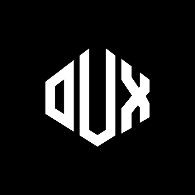 벡터 다각형 모양의 oux 글자 로고 디자인 oux 다각형 및 큐브 모양 로고 디자인 (oux 육각형 터 로고 템플릿) 색과 검은색 oux 모노그램 비즈니스 및 부동산 로고