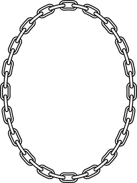 Vector oval chain frame with copy space for text or design