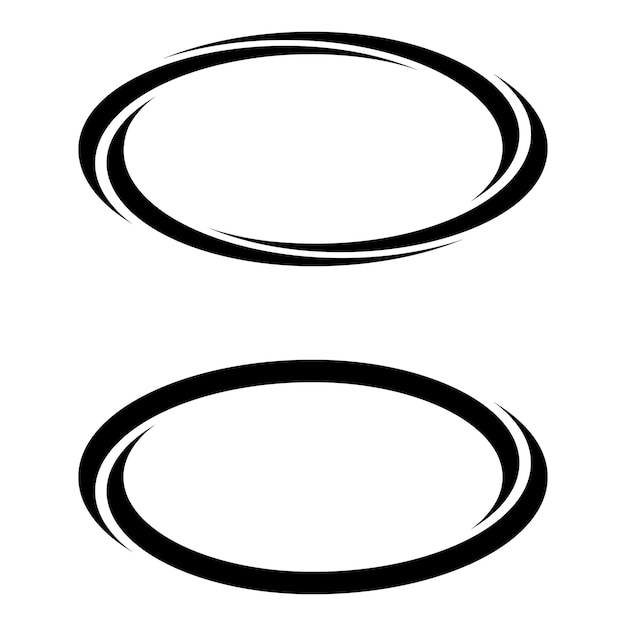 楕円形の楕円形のバナー フレーム ボーダー ベクトル手描きグラフィックス楕円形マーカー テキスト選択