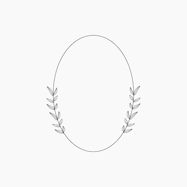 Vector oval floral frame element