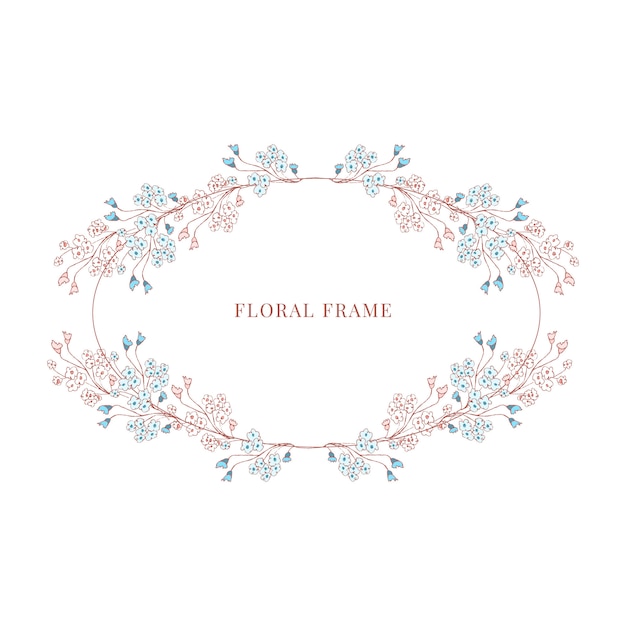 Oval floral frame